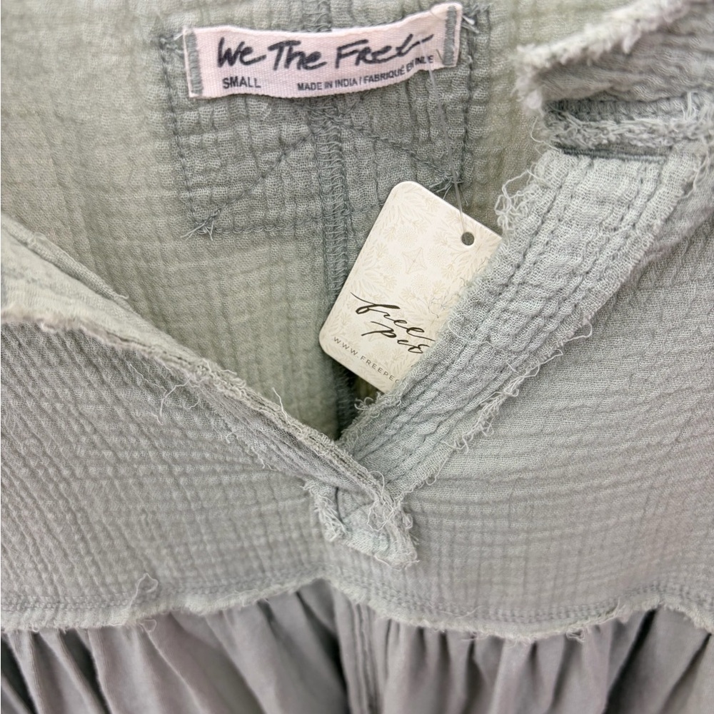 Free People Sage Sugar Rush Babydoll top Small NWT - Picture 4 of 6